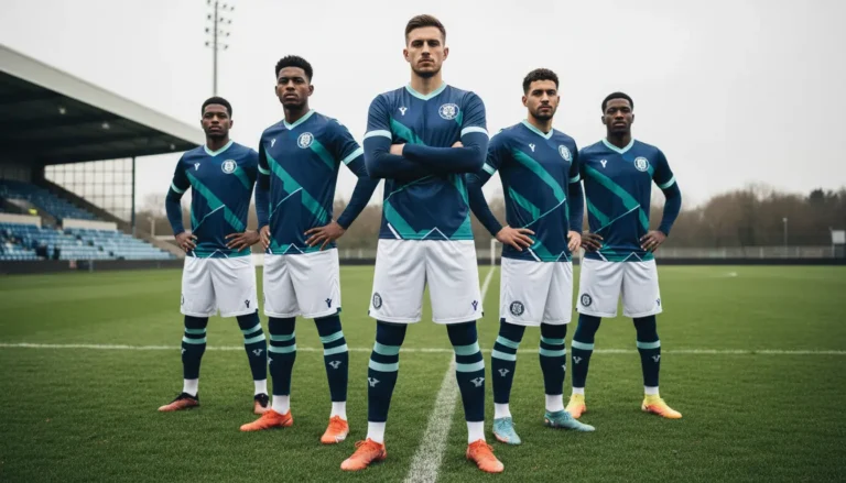 football players wearing matching custom football kits