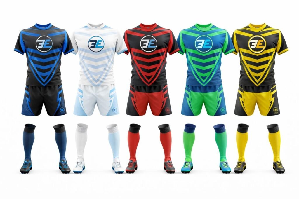 Elance Strike Elite custom football kits UK with personalised team design
