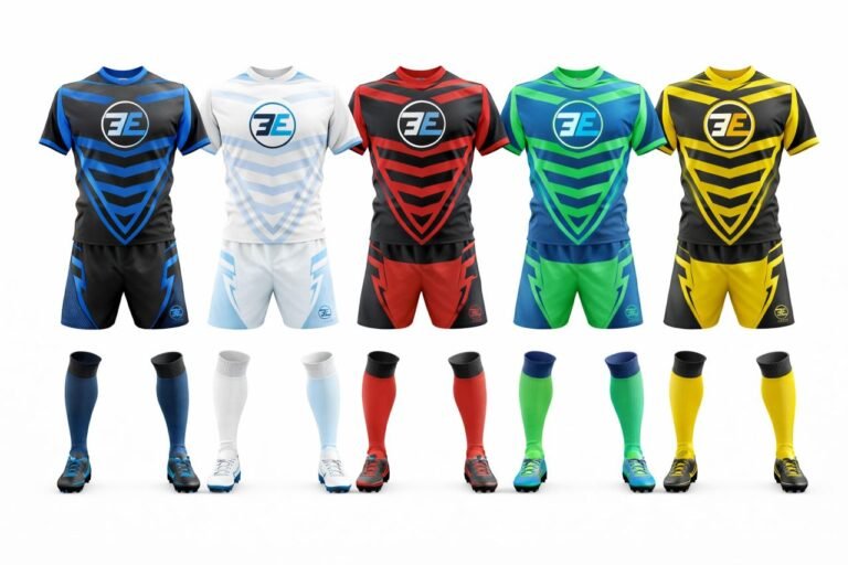 Elance Strike Elite custom football kits UK with personalised team design