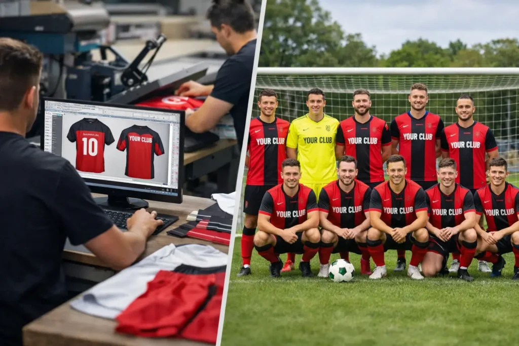 UK football clubs wearing custom football kits designed for performance